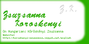 zsuzsanna koroskenyi business card